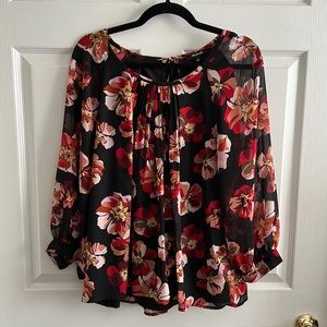 Madewell - Floral Flounce Blouse